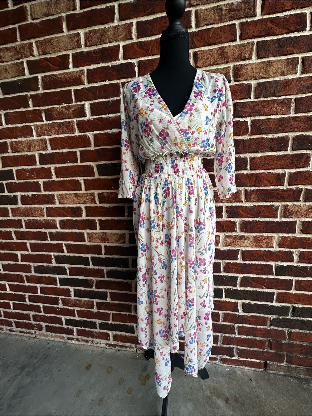 Cato White Floral Wrap Maxi Dress